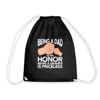 Being a DAD is an honor to be a grandpa - Drawstring Bag - black - Front