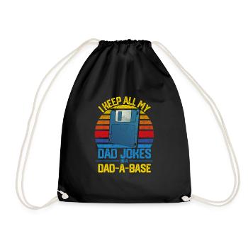 I keep all my dad's jokes in a dad - Drawstring Bag - black - Front