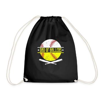 Father of baseball players Funny father - Drawstring Bag - black - Front