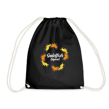 Goldfish Squad Aquaristics Funny Saying Fish - Drawstring Bag - black - Front