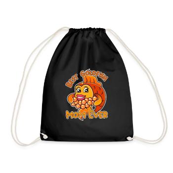 Goldfish Mom Ironic Cute Fish Animals - Drawstring Bag - black - Front