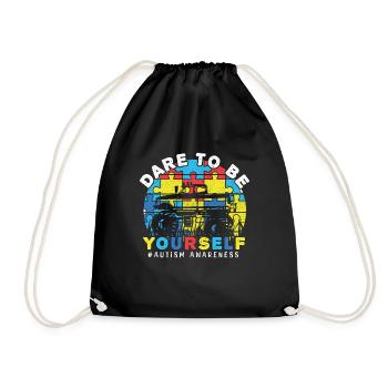 Dare Be Yourself Truck Puzzle Autism Awareness - Sac de sport léger - noir - Devant