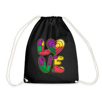 Soutenir Love Puzzle Colorful Autism Awareness - Sac de sport léger - noir - Devant