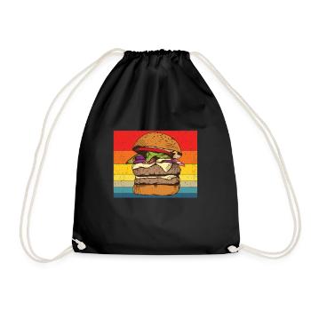 Hamburger - Drawstring Bag - black - Front
