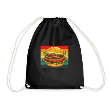 Hamburger - Drawstring Bag - black - Front