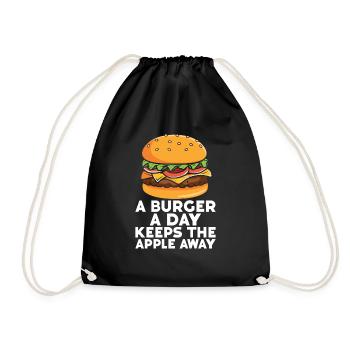 Hamburger - Drawstring Bag - black - Front