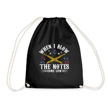 When I Blow the Notes Come Low | Bassoon - Drawstring Bag - black - Front