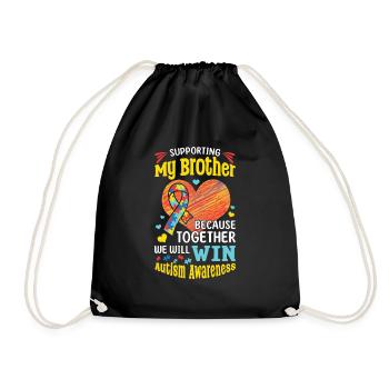 Soutenir mon frère ensemble Sensibilisation à l’autisme - Sac de sport léger - noir - Devant