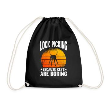 Lock Picking Because Keys Are Boring - Drawstring Bag - black - Front