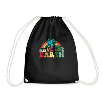Vintage Retro Earth Day Save the Earth - Sac de sport léger - noir - Devant