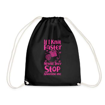Tricoter si je tricote plus vite - Sac de sport léger - noir - Devant