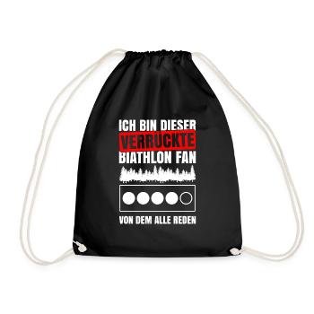 Ich Bin Dieser Verrückte Biathlon Fan Von Dem - Turnbeutel - Schwarz - Vorne