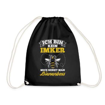 Ich Bin Kein Imker Mich Nennt Man Bienenboss Biene - Turnbeutel - Schwarz - Vorne
