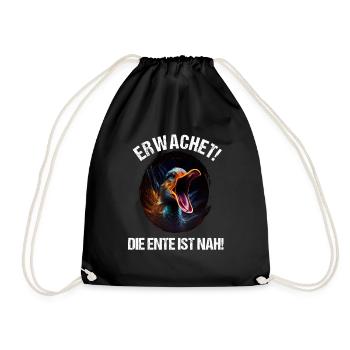 Erwachet Die Ente ist nah Duck Ente lustiges Enten - Turnbeutel - Schwarz - Vorne