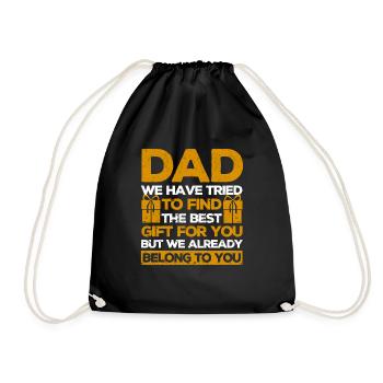 Papa Lustig Fête des pères Papa Mari Grand-père Fier Papa - Sac de sport léger - noir - Devant