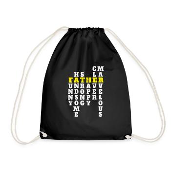 Father funny handsome strong happy clever - Drawstring Bag - black - Front