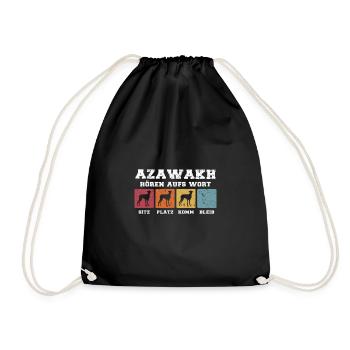 Azawakh hören aufs Wort - Turnbeutel - Schwarz - Vorne