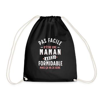 Maman géniale Cadeau Rigolo Femme Humour Mère - Sac de sport léger - noir - Devant