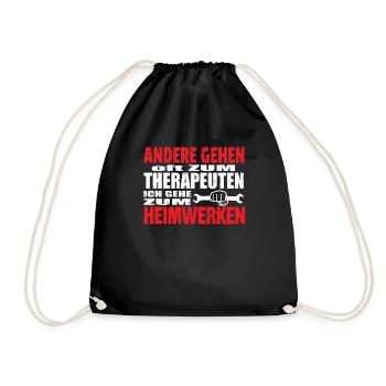 Heimwerker Geschenkidee Handwerker - Turnbeutel - Schwarz - Vorne