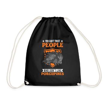 Porcupine lover Porcupine - Drawstring Bag - black - Front
