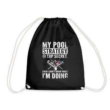 Top secret pool strategy - Drawstring Bag - black - Front