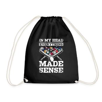 Everything made sense in my head Billiards - Drawstring Bag - black - Front