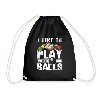 I like to play with 8 balls billiards - Drawstring Bag - black - Front
