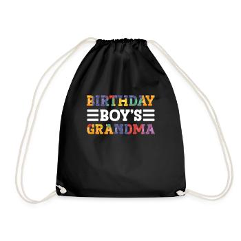 Birthday Kids Grandma Building Blocks - Drawstring Bag - black - Front