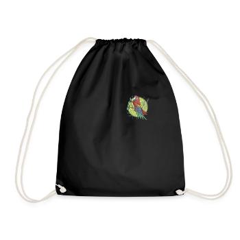 Macaw Parrot I South America Exotic bird for - Drawstring Bag - black - Front