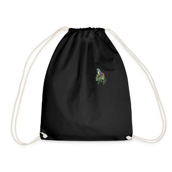 Macaw Parrot I South America Exotic bird for - Drawstring Bag - black - Front