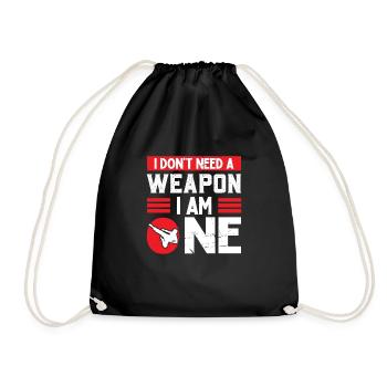Je n’ai pas besoin d’arme, j’en suis une | Karaté - Sac de sport léger - noir - Devant