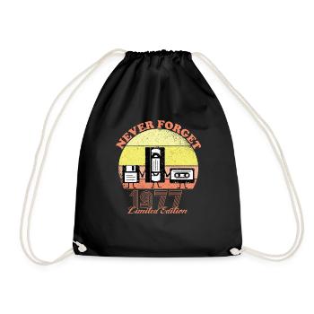 Never Forget 1977 Birthday - Limited Edition - Vin - Drawstring Bag - black - Front