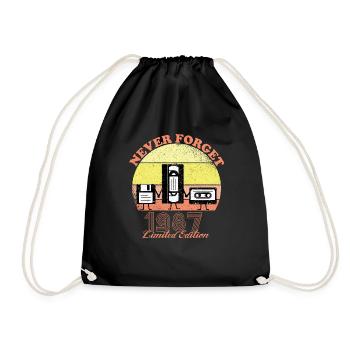 Never Forget 1987 Birthday - Limited Edition - Vin - Drawstring Bag - black - Front