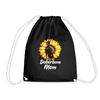 Doberman Mom Tournesols Doberman Pinscher Chien - Sac de sport léger - noir - Devant
