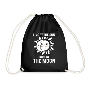 Lebe bei der Sonne Liebe am Mond - Turnbeutel - Schwarz - Vorne