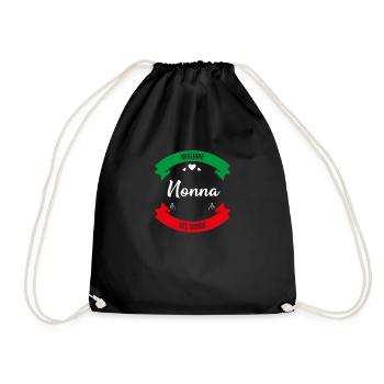 Beste Nonna Italienische Oma Spruch Italien - Turnbeutel - Schwarz - Vorne