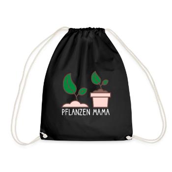 Gartenarbeit Garten Gärtnerin Pflanzen Mama Spruch - Turnbeutel - Schwarz - Vorne