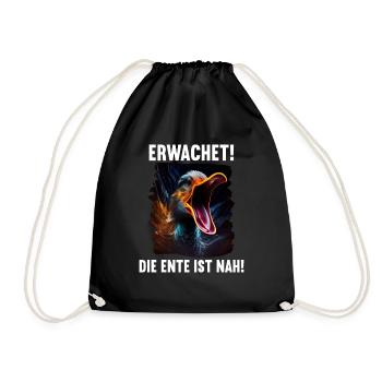 Erwachet Die Ente ist nah Duck Ente lustiges Enten - Turnbeutel - Schwarz - Vorne