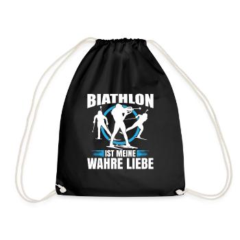 Biathlon Ist Meine Wahre Liebe Biathlon Fan - Turnbeutel - Schwarz - Vorne