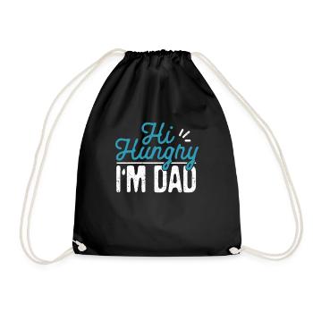 Hi Hungry I'm Dad Witzig Vatertag Daddy Witze Dads - Turnbeutel - Schwarz - Vorne