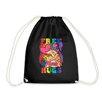Maman gratuite embrasse le mois de la fierté lesbienne gay - Sac de sport léger - noir - Devant