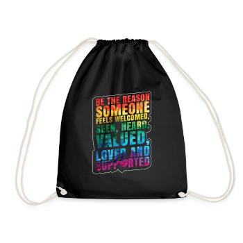 LGBT Quote - Drawstring Bag - black - Front