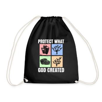 Protect Gods Creation Ocean Nature Sea Animals - Drawstring Bag - black - Front