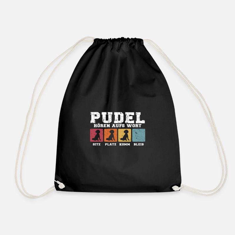 Pudel hören aufs Wort - Turnbeutel - Schwarz