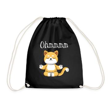Drôle de chat de yoga Ohmmmm - Sac de sport léger - noir - Devant