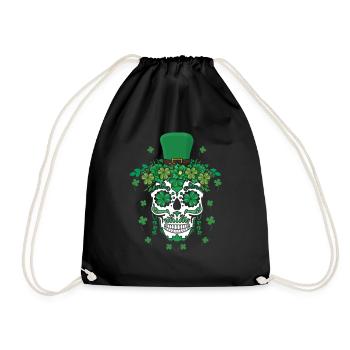 Dia de Los Muertos St Patty’s Day Fleur irlandaise - Sac de sport léger - noir - Devant