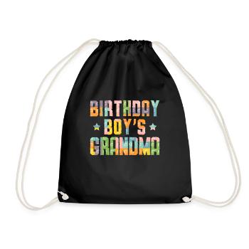 Birthday Girl Grandma Building Blocks - Drawstring Bag - black - Front