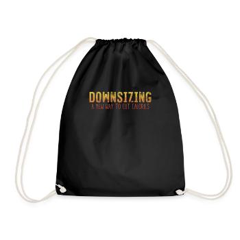 Downsizing A New Way To Cut Calories Cool Pun - Drawstring Bag - black - Front