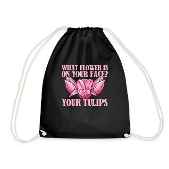 Tulips Humor Tulips - Drawstring Bag - black - Front