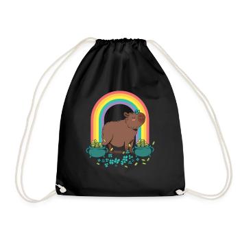 Capybara St Patrick Day Arc-en-ciel - Sac de sport léger - noir - Devant
